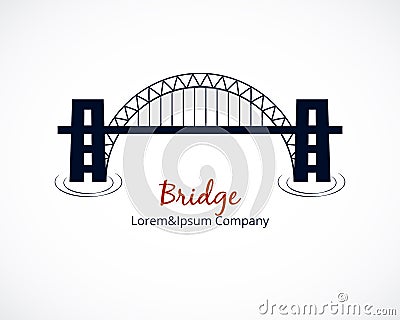 Bridge Logo Graphic Design on White Background Vector Illustration
