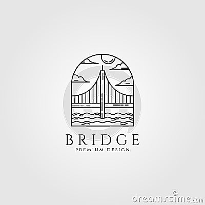 Bridge logo minimal line art vector illustration design Vector Illustration