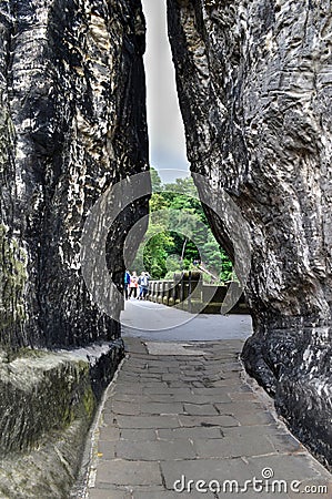 Bridge named Bastei in Saxon Switzerland Editorial Stock Photo