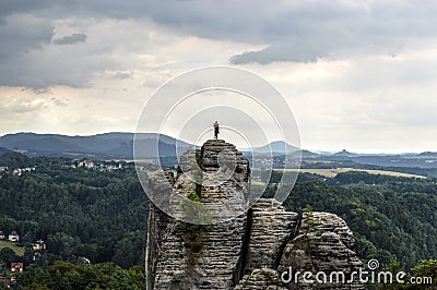 Bridge named Bastei in Saxon Switzerland Editorial Stock Photo