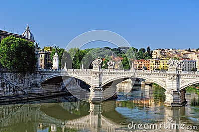Bridge near the Castel Sant`Angelo. Editorial Stock Photo