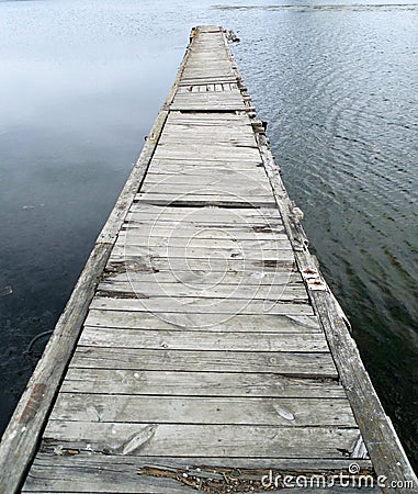 The bridge from the old wooden boards Stock Photo