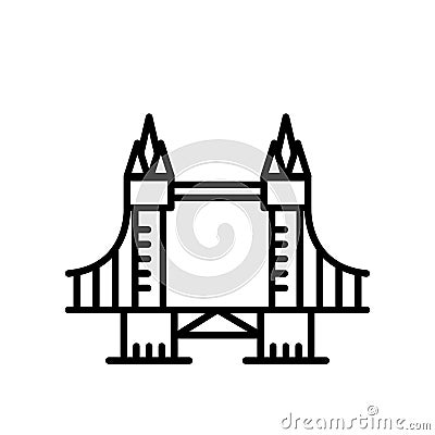 Bridge outline icon vector isolated on white background, Bridge outline sign , line or linear sign, element design in outline Vector Illustration