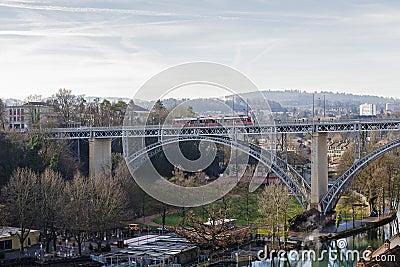 Bridge over Aare river in Bern Editorial Stock Photo