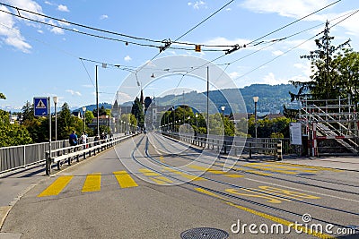 Bridge over the Aare river in Bern Editorial Stock Photo