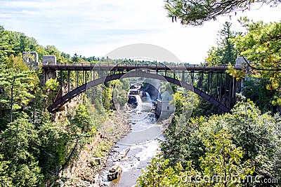 Bridge over Ausable river near Keeseville, New York Stock Photo
