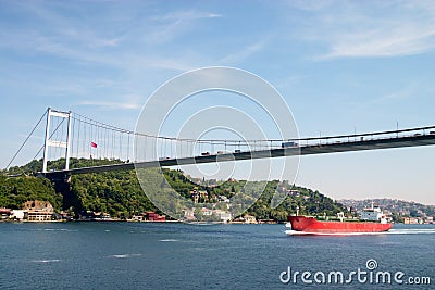 Bridge over Bosporus strait Stock Photo