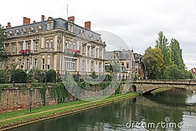 Bridge over the Canal du Faux-Rempart, Strasbourg Stock Photo