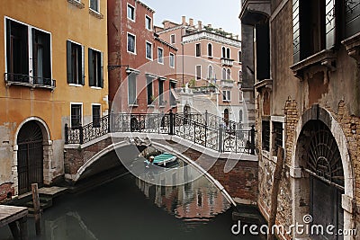 Bridge over a canal, Venice Stock Photo