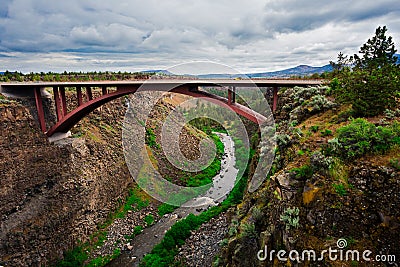 Bridge Over Crooked River in Oregon Stock Photo