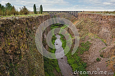 Bridge Over Crooked River in Oregon Stock Photo