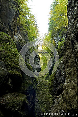 Bridge over a deep ravine Stock Photo