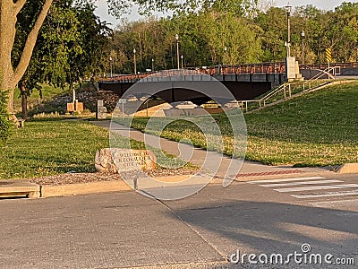 Bridge over the Des Moines River in Keosauqua, IA Stock Photo