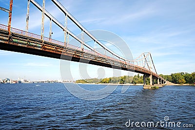 Bridge over the Dnieper river Stock Photo