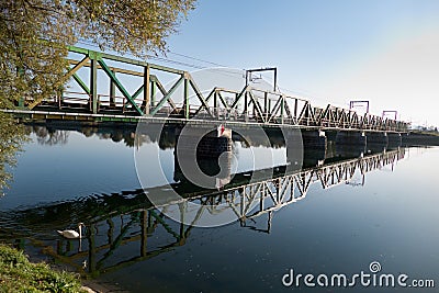 Bridge over drava in ptuj city close to Ptujsko jezero Stock Photo