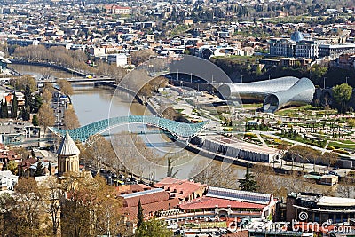 Bridge over the Kuru River in Tbilisi Editorial Stock Photo