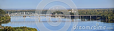 Bridge over the Mississippi River Stock Photo