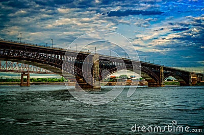 Bridge Over Mississippi River Stock Photo