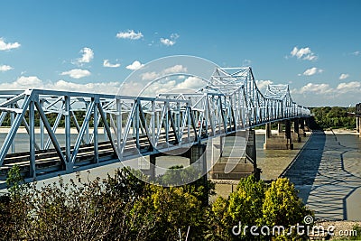 Bridge Over the Mississippi River Stock Photo