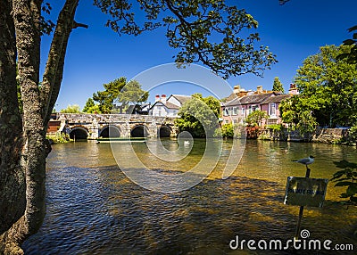 Bridge over the River Avon Christchurch Dorset England Stock Photo