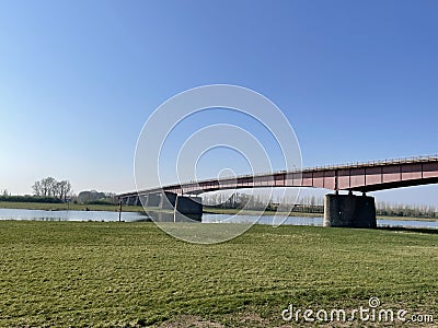 Bridge over the river Nederrijn Stock Photo