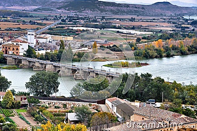 The bridge over the river Ebro in Spain Stock Photo