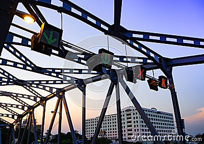 Bridge over the river Sa phan sanghi Stock Photo