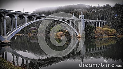 Bridge over the Rogue River Stock Photo