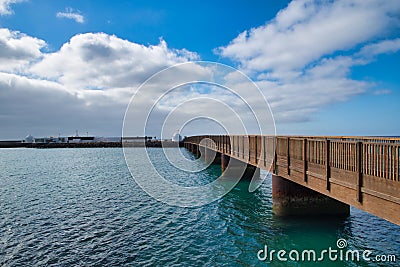 Bridge over the sea in Arrecife. Lanzarote. Canary Islands,Spain Stock Photo