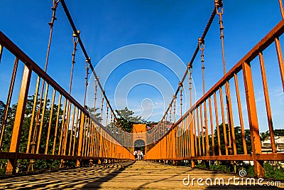 Bridge over song river, vang vieng, laos Stock Photo