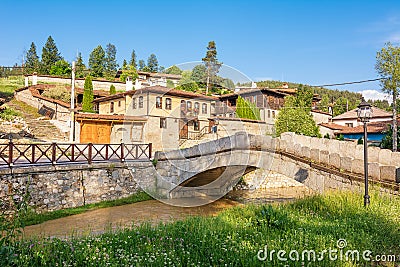 Bridge over the Topolinitsa river in the ancient village of Koprivshtitsa Bulgaria Stock Photo