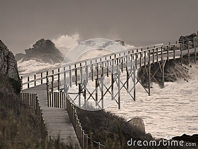 Bridge over troubled waters Stock Photo