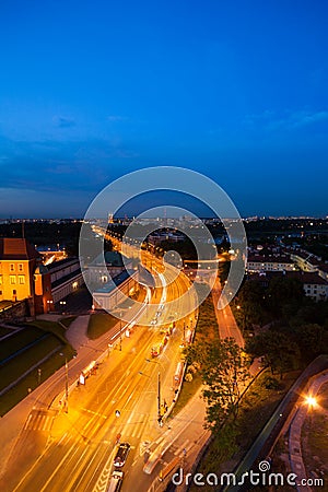 Bridge over Wisla in Warsaw Stock Photo