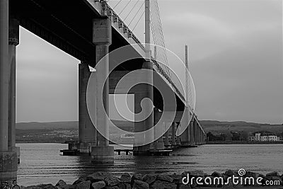 bridge over a fast river Stock Photo