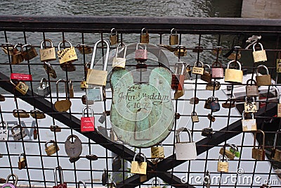 Bridge with padlocks Editorial Stock Photo