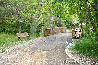 Bridge at the Park Stock Photo