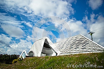 Bridge Pavilion in Zaragoza on 16, May 2013. Editorial Stock Photo