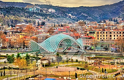 Bridge of Peace in Tbilisi, Georgia Editorial Stock Photo