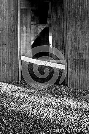 Bridge pillars in rough concrete in a row Stock Photo