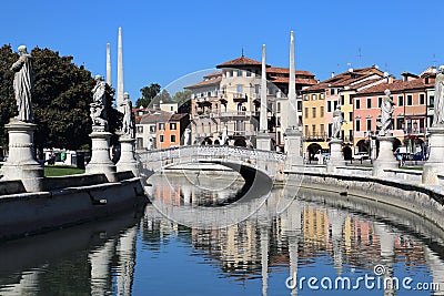 Bridge on the Prato della Valle square in Padua, Italy Editorial Stock Photo