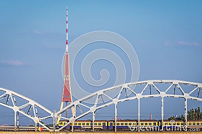 Bridge in Riga Editorial Stock Photo