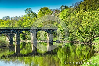 A bridge on the river Lune near Lancaster. Stock Photo