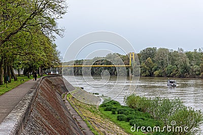 Bridge on the river Tisa near Novi Knezevac Editorial Stock Photo