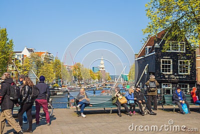 St. Teunis sluice in Amsterdam, the Netherlands Editorial Stock Photo