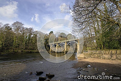 A bridge spanning the River Lune at Crook O Lune in Lancashire Stock Photo