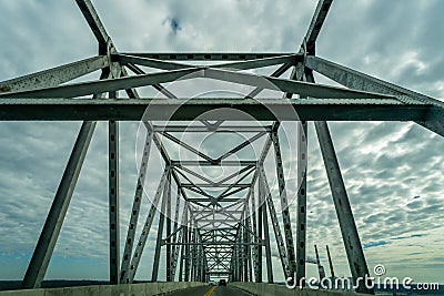 Bridge Structure and Frame from the Car Stock Photo