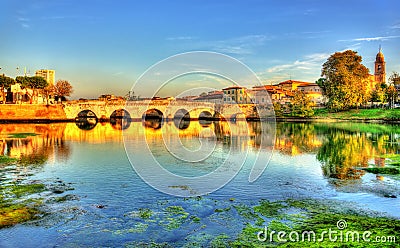 The Bridge of Tiberius in Rimini Stock Photo