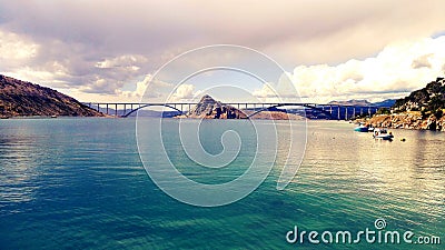 Bridge to Krk in Croatia Stock Photo