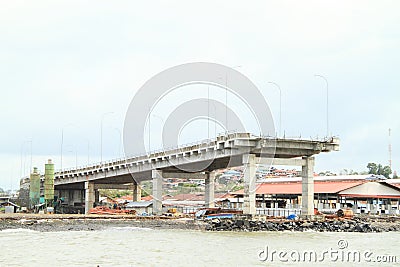 Bridge to nowhere in Manado Stock Photo