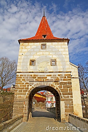 Bridge tower in Stribro Stock Photo